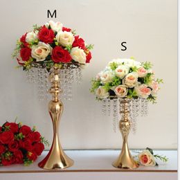 New arrival Golden and Silver Wedding crystal table Centrepiece party road leads home decoration 1 lot = 12 pcs