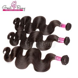 Indian Virgin Hair 3pcs/lot Remy Human Hair Weave Wavy Body Wave Free Shipping Natural Colour