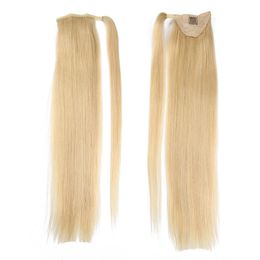 #613 blonde Colour ponytail extension wraps around 100% real human hair,drawstring ponytails for natural hair