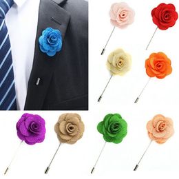 Flower camellia Boutonniere Brooch Pin 20 colors for Men's women Accessories by Handmade Christmas Gift Free DHL Fedex