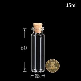 22x65mm Glass Clear Vials 15ml Corked Charms Bottles -100pcs/Lot Ship IMMEDIATELY