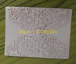 500pcs/lot Decor180x120mm & 150x150mm Laser Cut Butterfly Wedding Invitation Card Party Cards Souvenirs Wedding Invite card