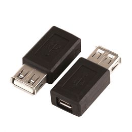 Black USB 2.0 Type A Female to Micro USB B Female Adapter Plug Converter Connector