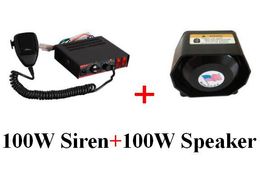 High quality 100W police siren car warning alarm amplifiers with remote + 1unit 100W speaker for police ambulance fire ect.
