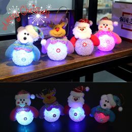 -Christmas Snowman Lampe Cadeau Cadeau de Noël Mini Table Mignon Santa Claus LED Fibre Optique Nightlight Arbre de Noël Décor pour la maison 2017