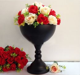 30cm 12" tall black metal Party flower vase wedding Table centerpiece decoration Party supplies 10pcs/lot