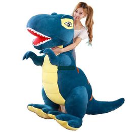 Dorimytrader Large Simulated Animal Tyrannosaurus rex Plush Toy Stuffed Anime Dinosaur Doll Crazy Gift for Kids 205cm 81inch DY61706