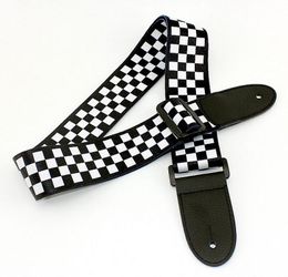 High Quality Black-and-white lattice strap Acoustic electric guitar bass strap musical instruments accessories