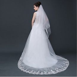 New High Quality Best Selling Elegant Luxury Amazing Sexy Romantic Fingertip Cut Edge Veil With Comb Bridal Head Pieces For Wedding Dresses