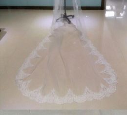 New Bridal Veils Chapel Length Custom Made One Layer With Comb Tulle Applique For Wedding Dress