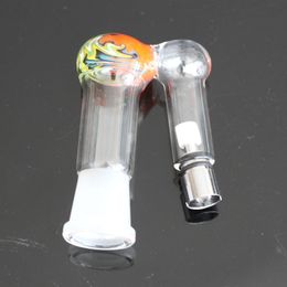 wholesale Coloured glass bong adapter female 14 female 18 glass adapter of electronic cigarette glass vaporizer adapter fast