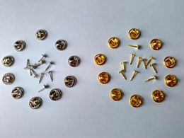 10mm post nails clasp Gold Silver brass tie tacks tacs butterfly pin badge lapel back clutch for clothes Jewellery findings brooches scatter