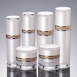 30ml/50ml/100/120ml pearl white acrylic lotion bottle emulsion dispenser 30g 50g Cream jar cosmetic packaging container