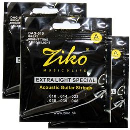 ZIKO 010-048 Acoustic Guitar strings DAG-010 guitar parts musical instruments guitar Accessories 3sets