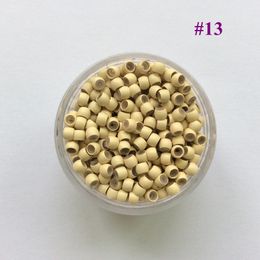 -(1000 PC / JAR) 13 # blonde 2.9x1.6x2.0mm Kupfer-Silikon-gefütterte Nano-Links, Ringstubes für Nano-Perlen Haarverlängerungen