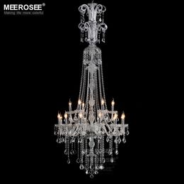 Luxury Crystal Chandelier Light Fixture Clear Large Pendant Hotel Indoor Lighting Crystal Light Lustres Hanging Lamp Fast Shipping MD2456B