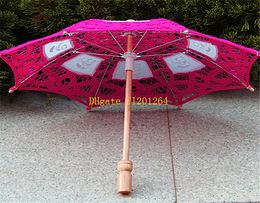50pcs/lot Free Shipping Wedding Party festival umbrella lace parasol Handmade Girl Children Dance Umbrellas 7 Colours for choice