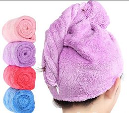 colorful fashion soft absorbent new Coral velvet dry hair cap shower cap quick drying towel from China wholesale