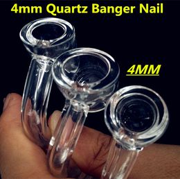 factory directly sell high quality 4mm quartz banger nail 14mm 18mm 10mm price domeless quartz nail match quartz carb cap 4mm thick