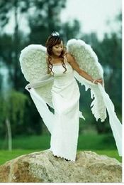 Custom high quality adults white wedding Angel feather Wings Party stage performance COSPLAY props gift 120cm EMS Free shipping