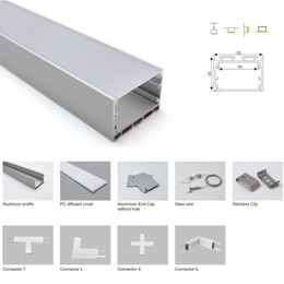 100 X 1M sets/lot 6000 series led aluminum profile and New type U wide hanging alu extrusion for suspension lamps