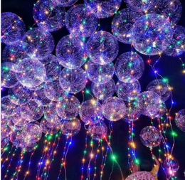 Light Up Toys LED String Lights Flasher Lighting Balloon wave Ball 18inch Helium Balloons Christmas Halloween Decoration Toys