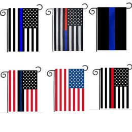 30*45CM Blue Line/Red Line Police Flags 12*18 inch Thin Blue red Line Flag Black White And Blue American Flag