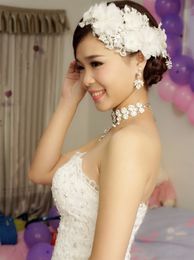 Mutter koreanischer Hochzeitsschmuck mit Perlen, handgefertigter Spitzen-Kopfschmuck, Kopf, Blumen-Haarschmuck, Braut-Kopfschmuck, Whole292J