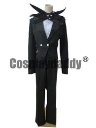 The Nightmare Before Christmas Cosplay Jack Skellington Black Stripe Suit Costum