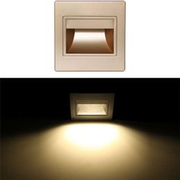 Cheap Frosted Glass Wall Lamps Modern White Warm White Ressessed Square Colourful LED Footlights Indoor Lights for Stairs Corridors