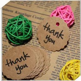 Kraft Paper Thank You Tag Paper Gift Tag Label Marks Decorations Fashion DIY Accessories vintage wedding decoration favor