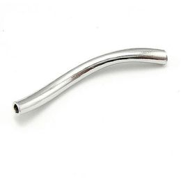 wholesale sterling silver findings Canada - 10pcs lot 925 Sterling Silver Pipe Bend Clasps Hook Findings Components For DIY Jewelry Gift 2X23mm WP206