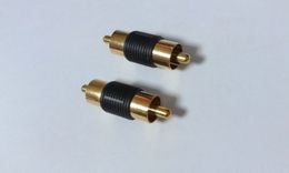 10pcs GOLD RCA Phono Coupler RCA Male to RCA Male Audio Video Connector