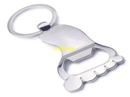 100pcs/lot Fast Shipping Sole Shaped Bottle Opener Keychain shaped zinc alloy Key Ring Beer Bottle Opener Creative Gift