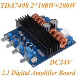 Freeshipping TDA7498 2.1 DC24V-32V Class D 3 Channel 200W+100W+100W Digital Amplifier Board with Track Number 12003201