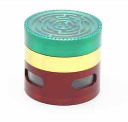 The Four Layer of Zinc Alloy Tobacco Grinder 62MM Diameter Red Blue Green Eyes of Four Broken Labyrinth Smoke Detector