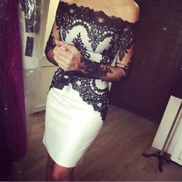 Arab Dubai Short Evening Dresses Knee Length Prom Dresses Applique Lace Party Gowns Zipper Back Formal Evening Gowns vestidos de fiesta