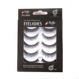 Top Quality Cílios Falsos Maquiagem Eyelashes Sintéticos 5Pairs / Box Bellahair Frete Grátis Amazing Yow