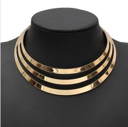 2016 Charm Choker Necklaces Women Gorgeous Metal Multi Layer Statement Bib Collar Necklace Fashion Jewelry Accessories Hot Sale HJIA906