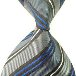 8 Styles New Classic Striped Men Purple Neckties Jacquard Woven 100% Silk Blue and White Men's Tie Formal Business Neckties F286N