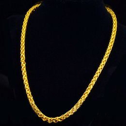 Statement Jewellery 18k Yellow Gold Filled Chain Necklace For Men Women