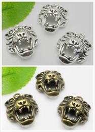 new 50pcs Vintage Tiger head Charms pendant Antique silver bronze For diy necklace Jewelry Making findings 31x24mm