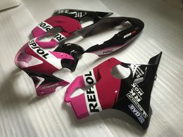 Injection motorcycle fairing kit for Honda CBR600 F4 1999 2000 pink black body fairings set CBR600F4 99 00
