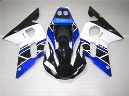 Motorcycle plastic fairings for Yamaha YZF R6 98 99 00 01 02 blue white fairing kit YZFR6 1998-2002 OT42