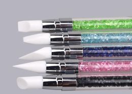 5Pcs/set Nail Art Pen Soft Silicone Carving Craft Supplies Pottery Sculpture UV Gel Building Clay Nail Art Pencil DIY Tools Double