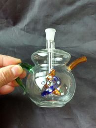 Colour plate teapot kettle glass bongs accessories   , Glass Smoking Pipes Colourful mini multi-colors Hand Pipes Best Spoon glas