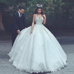 Arabia Lace Wedding Dress Dubai Vestido De Novia 2022 Backless Off Shouer Bridal Gowns Robe De Mariage V Neck Ball Gown Bride Dresses