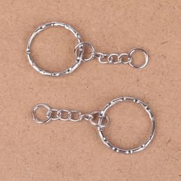 Hot Sell! Antique Silver Band Chain key Ring DIY Accessories Material Accessories