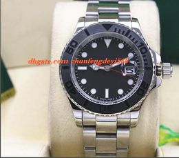 Fashion Stainless Steel Bracelet 40mm Black Dial 18kt White Gold 116655 New In Box Automatic Movement Men Watches Top Quality