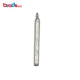 925 Sterling Silver Rectangular Earring Charm Bar Drop Thick Simple Medium Bar pendant Jewelry Necklace Findings ID 36296